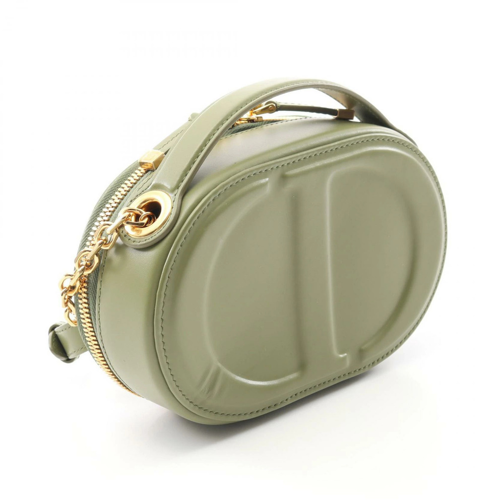 Dior Oval Camera Bag Shoulder Leather Khaki Green - Picture 2 of 5